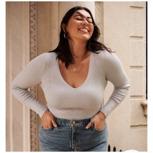 NWOT ABERCROMBIE Long Sleeve V Neck Bodysuit